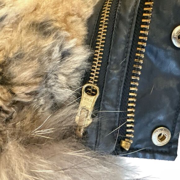 SAM. Parka Carbon Rabbit Fur Lined Zipper Jacket - Picture 11 of 16